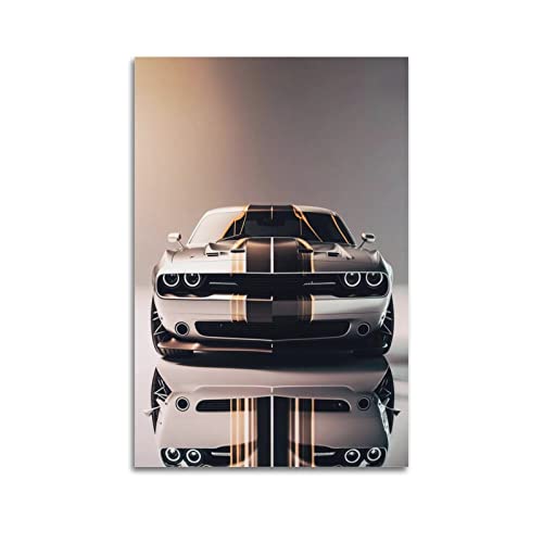 JUNNA Sportauto-Poster für Dodge Challenger SRT Supercar dekoratives Gemälde Leinwand Wand und Kunst Bild Familie Schlafzimmer Dekor 50 x 75 cm von JUNNA