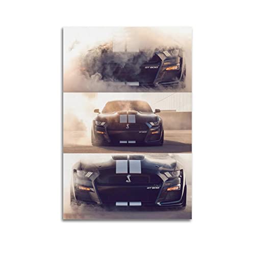 JUNNA Sportauto-Poster für Ford Mustang Shelby GT500 Rennauto, dekoratives Gemälde, Leinwand, Wand- und Kunstbild, Familienzimmer, Dekoration, 60 x 90 cm von JUNNA