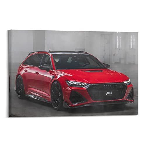 JUNNA Sportwagen-Poster für Audi RS6 ABT Rennauto, dekoratives Gemälde, Leinwand, Wand- und Kunstbild, Familien-Schlafzimmer, 50 x 75 cm von JUNNA