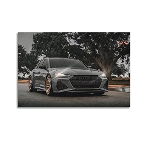 JUNNA Sportwagen-Poster für Audi RS6 Hyper Car Racing Car Dekorative Malerei Leinwand Wand und Kunst Bild Familie Schlafzimmer Dekor 40 x 60 cm von JUNNA