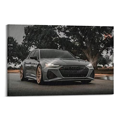 JUNNA Sportwagen-Poster für Audi RS6 Hyper Car Racing Car Dekorative Malerei Leinwand Wand und Kunst Bild Familie Schlafzimmer Dekor 60 x 90 cm von JUNNA