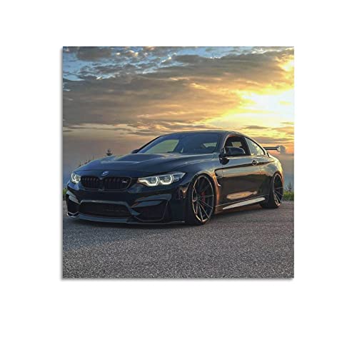 JUNNA Sportwagen-Poster für BMW F82 M4 Rennauto, dekoratives Gemälde, Leinwand, Wand- und Kunstbild, Familien-Schlafzimmer, Dekoration, 60 x 60 cm von JUNNA