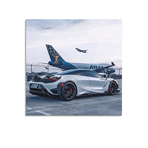 JUNNA Super Auto-Poster für McLaren 765LT Rennwagen, Sportwagen, dekoratives Gemälde, Leinwand, Wand- und Kunstbild, Familien-Schlafzimmer, Dekoration, 60 x 60 cm von JUNNA