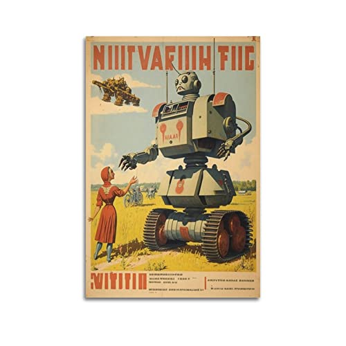 JUNNA Vintage Future Robotik Dekoratives Gemälde Leinwand Wand und Kunst Bild Familie Schlafzimmer Dekor 40 x 60 cm JUNNA Vintage Future Robotik Dekoratives Gemälde Leinwand Wand und Kunst Bild Familie Schlafzimmer Dekor 40 x 60 cm von JUNNA