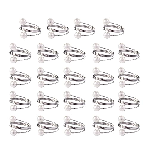 24 PCs Doppelperlen Servietten Schnallen Fortgeschrittener Hotel Serviettenhalter Für Holiday Party Table Dekoration von JUNNASALIKER