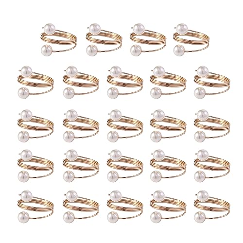 24 PCs Doppelperlen Servietten Schnallen Fortgeschrittener Hotel Serviettenhalter Für Holiday Party Table Dekoration von JUNNASALIKER