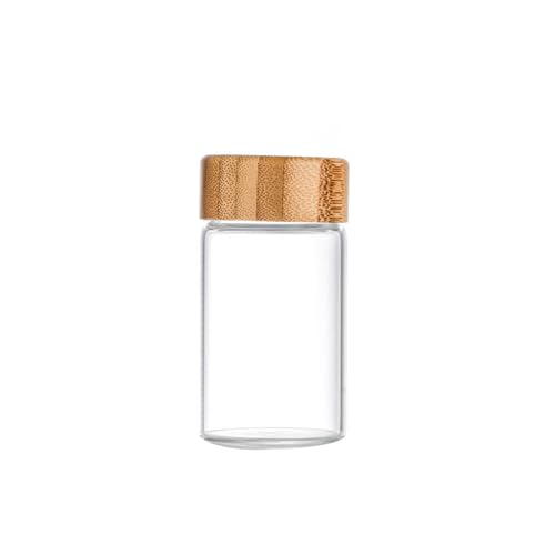 24 Stücke Robuster Glas Spizerlager Jar Set Mit Bambusabdeckungen Deckel Deckel Und Mehrzwecketikett Haushalt Täglicher Gebrauch von JUNNASALIKER