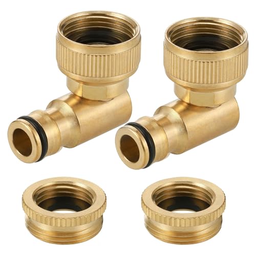 2pcs Messing 90 Grad Schlauch Tap Steckverbinder Für Gartenbewässerungsinstrumente Winkelte Ellbogen Praktischer Gartenhahn Wasserhahnadapter von JUNNASALIKER