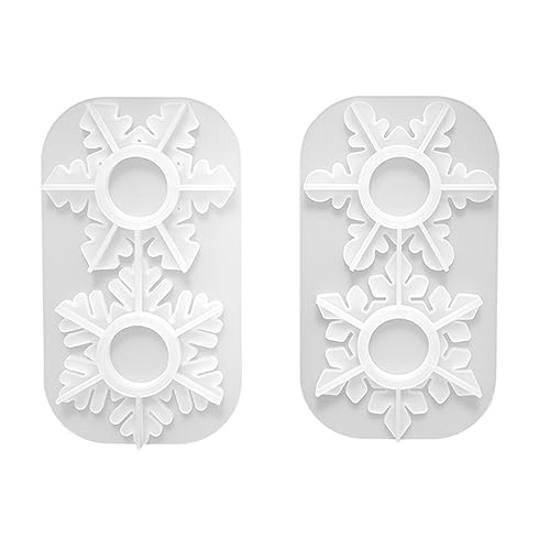 2pcs Schneeflockenkerzenhalter Formen Kristall Schneeflake Kerzenharz Formen Teelichthalter Epoxidharz Schimmel Handwerk von JUNNASALIKER