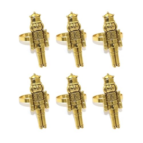 6pcs Weihnachts Nussknacker Soldat Servietten Schnallen Bankett Tischdekoration Hochzeit Neujahr von JUNNASALIKER
