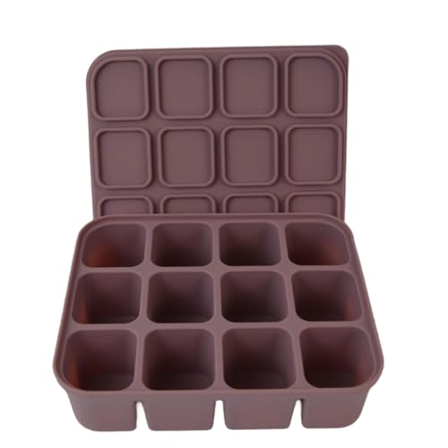 Brown Silicon Ice Cubes Maker Mit Schutzdeckel Perfekt Für Heimköche Und Hochwertige Lifestyle Enthusiasten von JUNNASALIKER