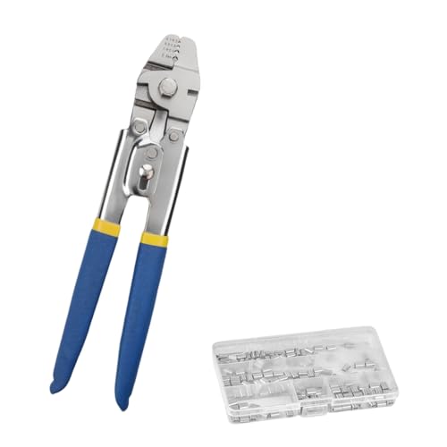 Drahtseil-Crimpzangen-Set mit Aluminiumringen, Hülsen bis zu 2,2 mm, für Elektro- und Außeneinsatz, Swager-Crimper Drahtseil-Crimpzangen-Set mit Aluminiumringen, Hülsen bis zu 2,2 mm, für Elektro- und Außeneinsatz, Swager-Crimper von JUNNASALIKER