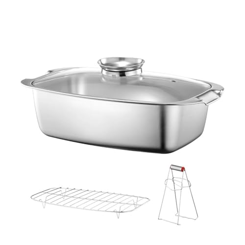 Edelstahlfische Dampfer Square Dampfer Fischtöpfe Stockpots Große Kapazität Kochen Töpfe Dampfkochgeschirr Mit Rack von JUNNASALIKER
