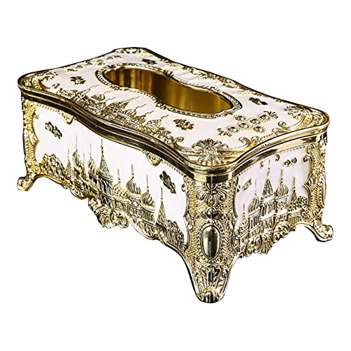 Funktionale Gewebebox Luxuriöser Schloss Tissue Box Elegante Gewebehalter Papierhalter Servietten Heimtoilettenbad von JUNNASALIKER