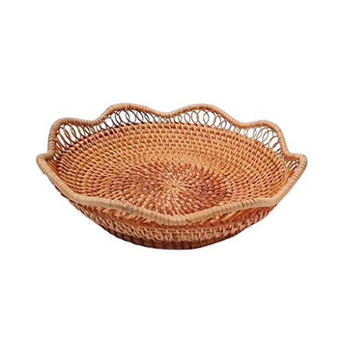 Handgefertigter Gewebter Rattan Lebensmittel Servieren Display Aufbewahrung Korb Obst Candy Cake Bread Keys von JUNNASALIKER