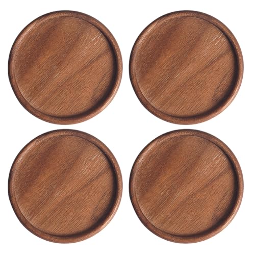 Hölzerne Untersetzer Für Getränke Holz Tasse Set Aus 4 Modernen Dekorationen Home Couchtisch Schutz Runde Holzmatten Pad Pad von JUNNASALIKER