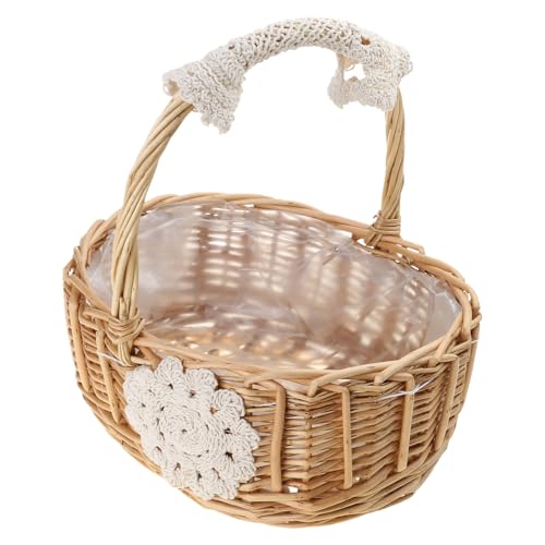 JUNNASALIKER 1 Stück Wicker Rattan Blumenkorb Gewebtes Pflanzenkorb Hochzeit Blumenmädchen Korb Rustikaler Vintage Früchte Süßigkeitenbehälter JUNNASALIKER 1 Stück Wicker Rattan Blumenkorb Gewebtes Pflanzenkorb Hochzeit Blumenmädchen Korb Rustikaler Vintage Früchte Süßigkeitenbehälter von JUNNASALIKER