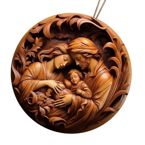 JUNNASALIKER 3D Krippe Aus Acryl Gebet Segen Hängedekoration Religiöser Weihnachtsbaumschmuck Für Zuhause Und Kirche von JUNNASALIKER