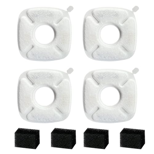 JUNNASALIKER 4X Replacement Filter Für PET Wasserbrunnen Verbesserung Der Wasserqualität Die Wasser Sauber Und Frischer Filtrationsersatz Halten von JUNNASALIKER