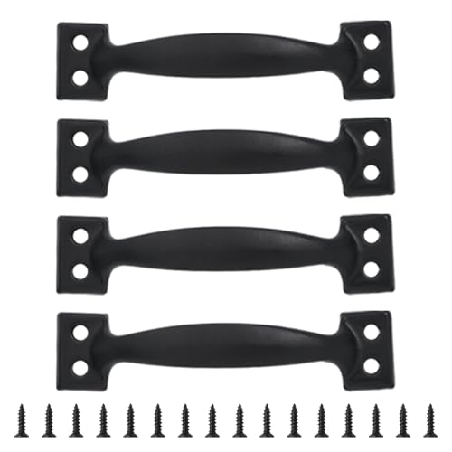 JUNNASALIKER 4pcs Scheunentür Zieht Metallgriffe Für Schränke Schubladen Und Holztore Eisenmöbelknopf Praktische Heimtware von JUNNASALIKER