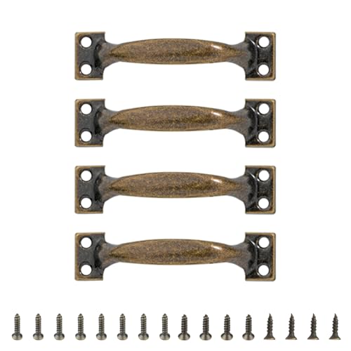 JUNNASALIKER 4pcs Scheunentür Zieht Metallgriffe Für Schränke Schubladen Und Holztore Eisenmöbelknopf Praktische Heimtware von JUNNASALIKER