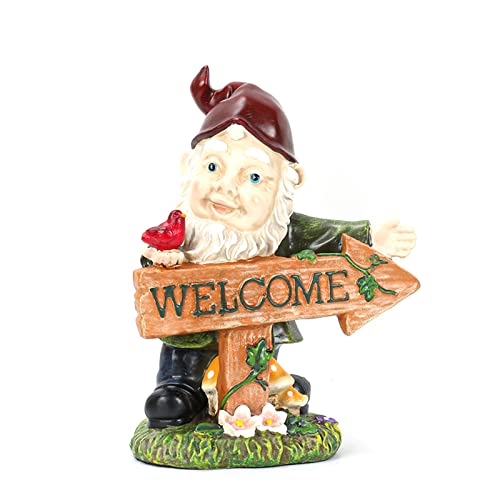JUNNASALIKER Begrüßungszeichen Statue Für Hinterhof Rasen Terrasse Dekorative Ornament Für Kreatives Harz Zwergdekor Nicht Verblassen von JUNNASALIKER