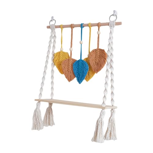 JUNNASALIKER Buntes Display Ständer Handgewebtes Wandregal Blatt Inspiriertes Lager Rack Wandmontage Floating JUNNASALIKER Buntes Display Ständer Handgewebtes Wandregal Blatt Inspiriertes Lager Rack Wandmontage Floating von JUNNASALIKER