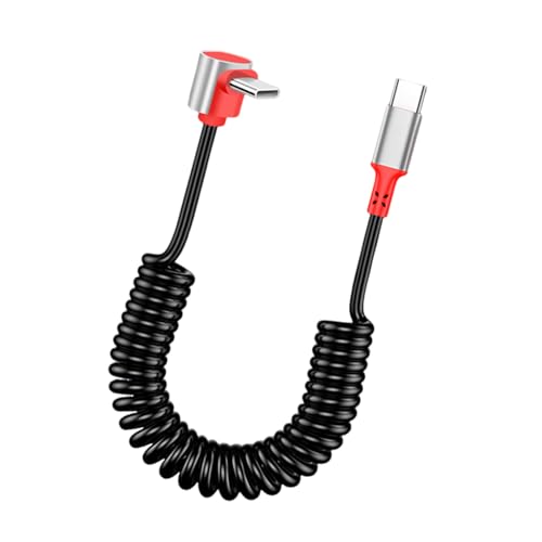 JUNNASALIKER Flexible Federbelastung PD100W Schnellladungstyp C Zum Typ C Kabel Zwei Steckverbinder Lagerungsbeständig 90 ° Abgewinkelte Spitze von JUNNASALIKER