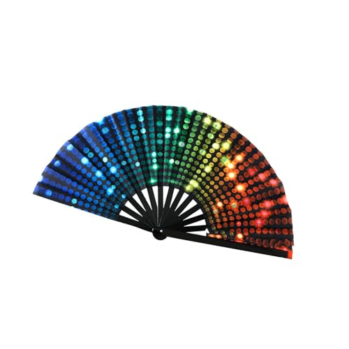 JUNNASALIKER Fluoreszierende Bambus Handheld Fan Für Discos Dance Parties Festival Event Auftritte Und Themenkostümzubehör von JUNNASALIKER