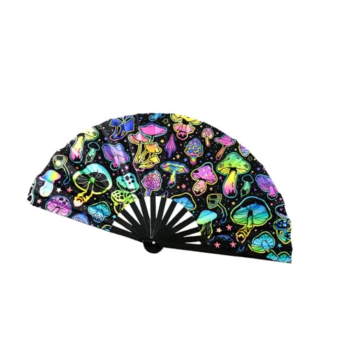JUNNASALIKER Fluoreszierende Bambus Handheld Fan Für Discos Dance Parties Festival Event Auftritte Und Themenkostümzubehör von JUNNASALIKER