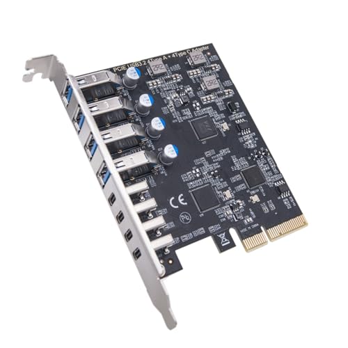 JUNNASALIKER Fortgeschrittene 8port PCIe Zu USB3.2 Expansionskarte Für Die Weit Verbreitete Kompatibilität ASM3142+VL822+VL822 Hauptchip 10 Gbit/Sübertragung von JUNNASALIKER