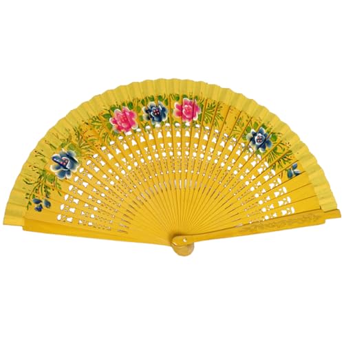 JUNNASALIKER Handbemalter Lüfter Klassischer Klapperfan Spanisch Holz Fan Cheongsam Matching Lüfter Chinesischer Antike Faltungslüfter von JUNNASALIKER