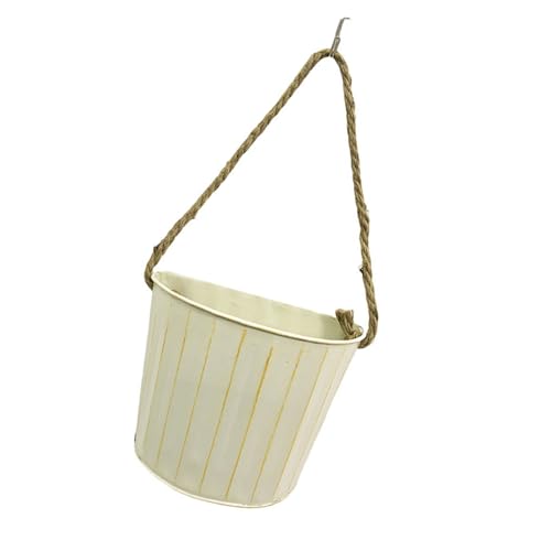JUNNASALIKER Hanging Eisen Pflanzer Wandmontierte Blumentöpfe Pflanzenhalter Eimer Für Patios Vertikaler Garten Balkon Wandkunst Dekore von JUNNASALIKER
