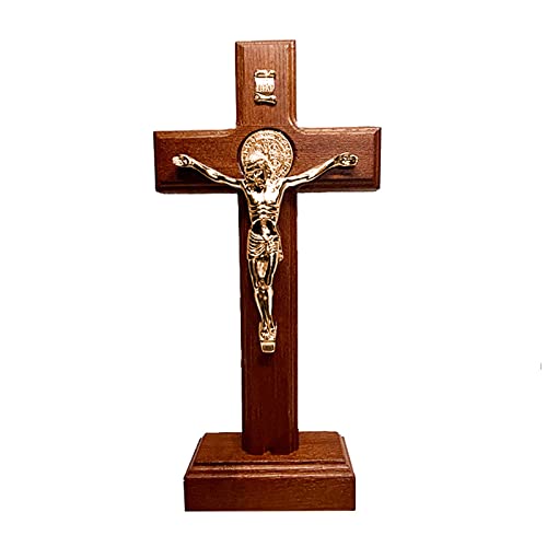 JUNNASALIKER Holzkreuzverzierung Stehstatue Tabletop Skulpturdekoration Für Schlafzimmer Schlafzimmer von JUNNASALIKER