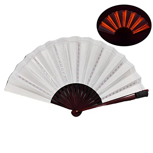 JUNNASALIKER LED Performances Handlüfter Klapper Handlüfter Chinesischer Handheld Leuchtender Lüfter Mit LED Light Dancing Requisiten Für Männer Frauen von JUNNASALIKER