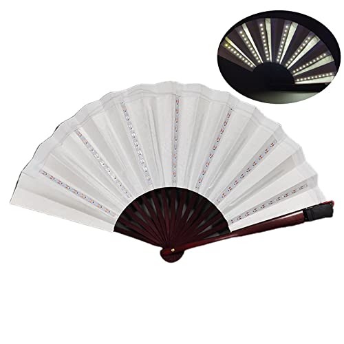 JUNNASALIKER LED Performances Handlüfter Klapper Handlüfter Chinesischer Handheld Leuchtender Lüfter Mit LED Light Dancing Requisiten Für Männer Frauen von JUNNASALIKER