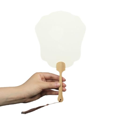 JUNNASALIKER Leere Handlüfter Chinease Reispapierventilator Mit Quasten Holzgriff Kalligraphys Malheld Fan Elegantes Geschenk Für Frau von JUNNASALIKER