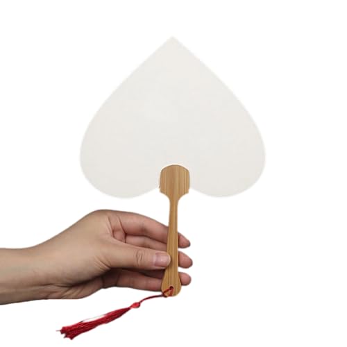 JUNNASALIKER Leere Handlüfter Chinease Reispapierventilator Mit Quasten Holzgriff Kalligraphys Malheld Fan Elegantes Geschenk Für Frau von JUNNASALIKER