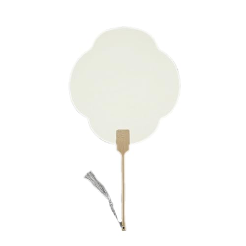 JUNNASALIKER Leere Handlüfter Chinease Reispapierventilator Mit Quasten Holzgriff Kalligraphys Malheld Fan Elegantes Geschenk Für Frau von JUNNASALIKER