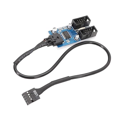 JUNNASALIKER Motherboards 9Pin USB Header Splitter Weiblich 1 Bis 2 Weibliche Erweiterungskabel Adapter Desktop 9Pin USB2.0 Hubs Steckverbinder von JUNNASALIKER