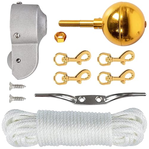 JUNNASALIKER Professionelle Hochleistungs Flaggmastscheibe Systeme 50 Fuß Halyard Seil Metallbefestigungselemente Für 2 "bis 2 6" Stangen Geeignet JUNNASALIKER Professionelle Hochleistungs Flaggmastscheibe Systeme 50 Fuß Halyard Seil Metallbefestigungselemente Für 2 "bis 2 6" Stangen Geeignet von JUNNASALIKER