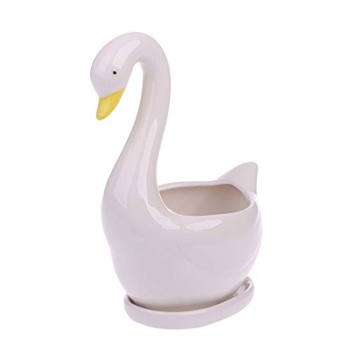 JUNNASALIKER Weißer Schwan Keramik Blumentopf Sukkulente Pflanze Blumenpot Pflanzer Desktop Home JUNNASALIKER Weißer Schwan Keramik Blumentopf Sukkulente Pflanze Blumenpot Pflanzer Desktop Home von JUNNASALIKER