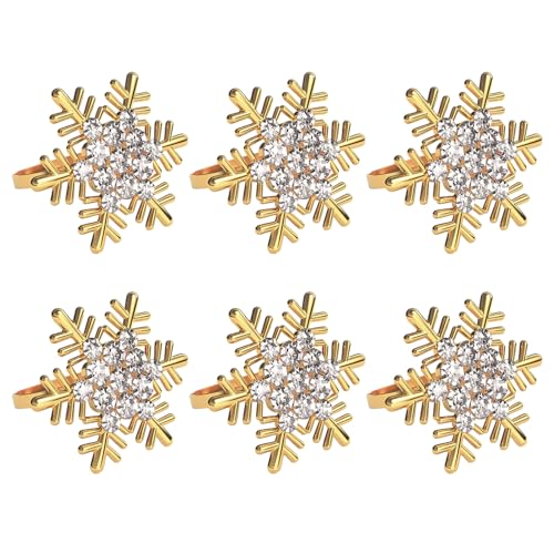 Packung Von 6 Vielseitigen Schneeflocken Serviettenringen Perlen Weihnachten Serviettenhalter Eleganter Tisch Schmuck Für Bankett Packung Von 6 Vielseitigen Schneeflocken Serviettenringen Perlen Weihnachten Serviettenhalter Eleganter Tisch Schmuck Für Bankett von JUNNASALIKER