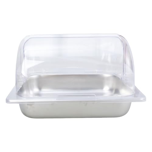 Praktische Edelstahl Arbeitsplatten Lebensmittel Servierschale Clear Roll Top Deckel Display Für Buffets Catering Verwendung von JUNNASALIKER