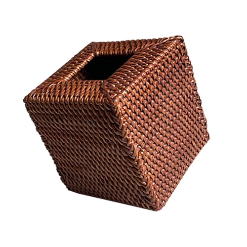 Quadratische Handgewebte Tissue Box Abdeckungen Mit Nebenorganisatoren Für Wohnzimmer Eitelkeiten Büro Karamellen Handgewebter von JUNNASALIKER