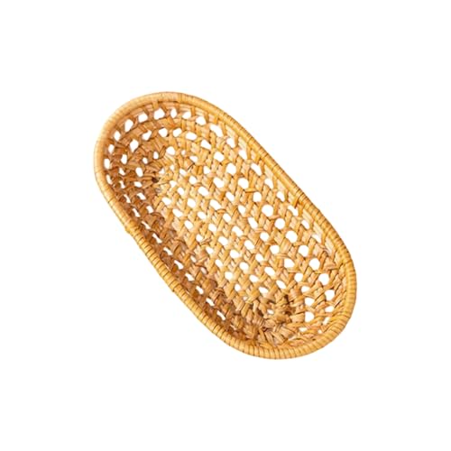 Rattan Gewebter Korb Für Sundies Desktop Speicherorganisator Oval Geformtes Servierplatten Modisches Hauszubehör Rattan Gewebter Korb Für Sundies Desktop Speicherorganisator Oval Geformtes Servierplatten Modisches Hauszubehör von JUNNASALIKER