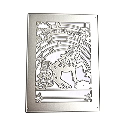 Rechteck Happy Birthday Horse Präge Messer Sterben Metall Schneiddatum Für Scrapbooking Paper Card Album Kunsthandwerk von JUNNASALIKER