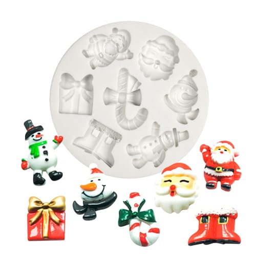 Santa Stiefel Schneemans Silikonform Fondant Form Kuchen Supplies Backwerkzeug Weihnachtsschmuck Seifenform Form von JUNNASALIKER