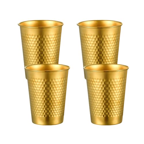 Set Von 4 Stapelbaren Edelstahl Bierbecher Kaffeeger Kaltwassergläser Gehämmert Texturgetränkswaren Für Milch Set Von 4 Stapelbaren Edelstahl Bierbecher Kaffeeger Kaltwassergläser Gehämmert Texturgetränkswaren Für Milch von JUNNASALIKER