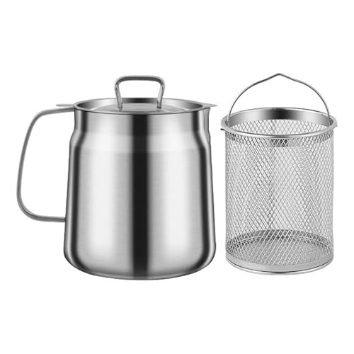 Tragbare 2 In 1 Ölsiebstöpfe Für Küchen Und Edelstahl Stahl Spitainer Fritteusen Mit Korb von JUNNASALIKER